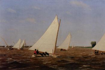 Thomas Eakins : Sailboats Racing on the Delaware